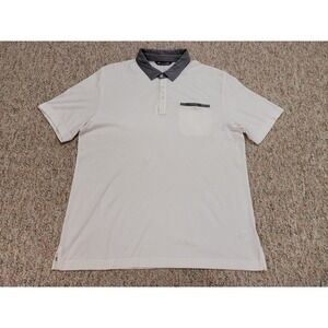 Travis Mathew White Polo with Black Collar